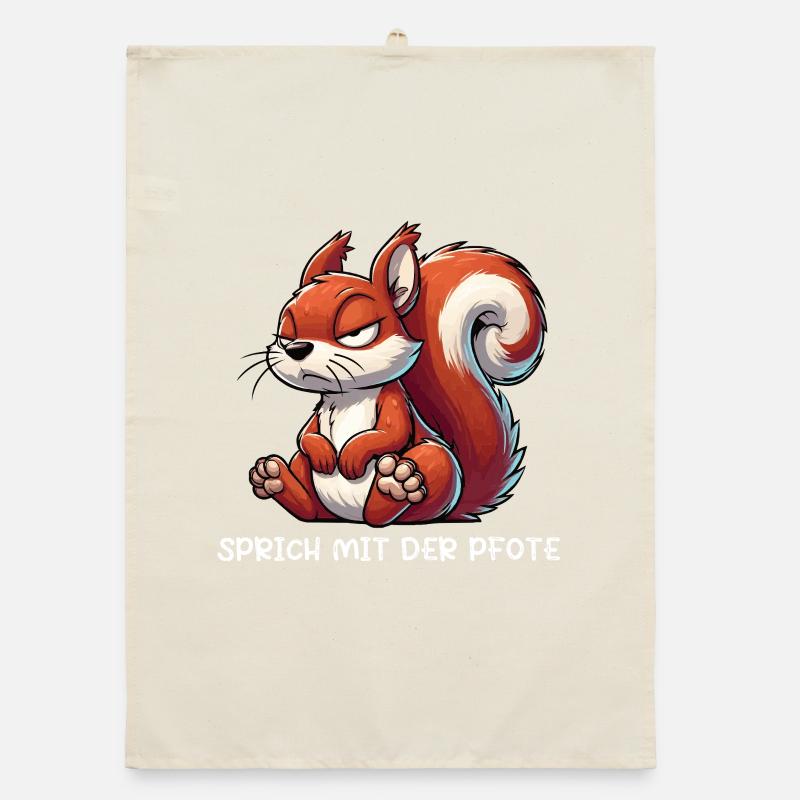 Sprich mit der Pfote Eichhörnchen Eichhorn Nager Organic Geschirrtuch