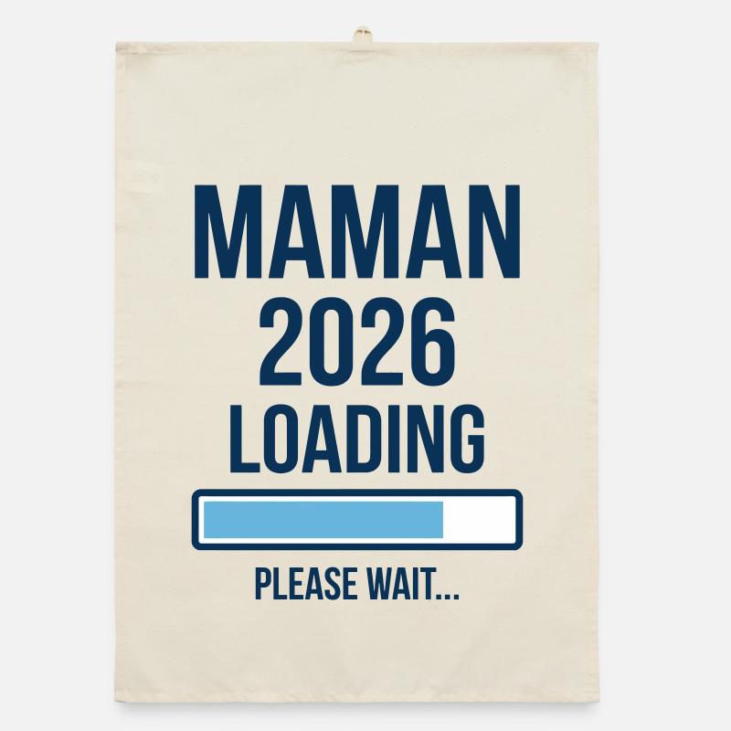 Maman 2026 Loading Annonce Grossesse Torchon bio