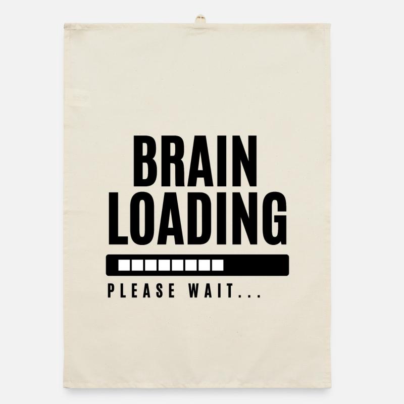 Brain Loading Please Wait - Organic dish towel - nature