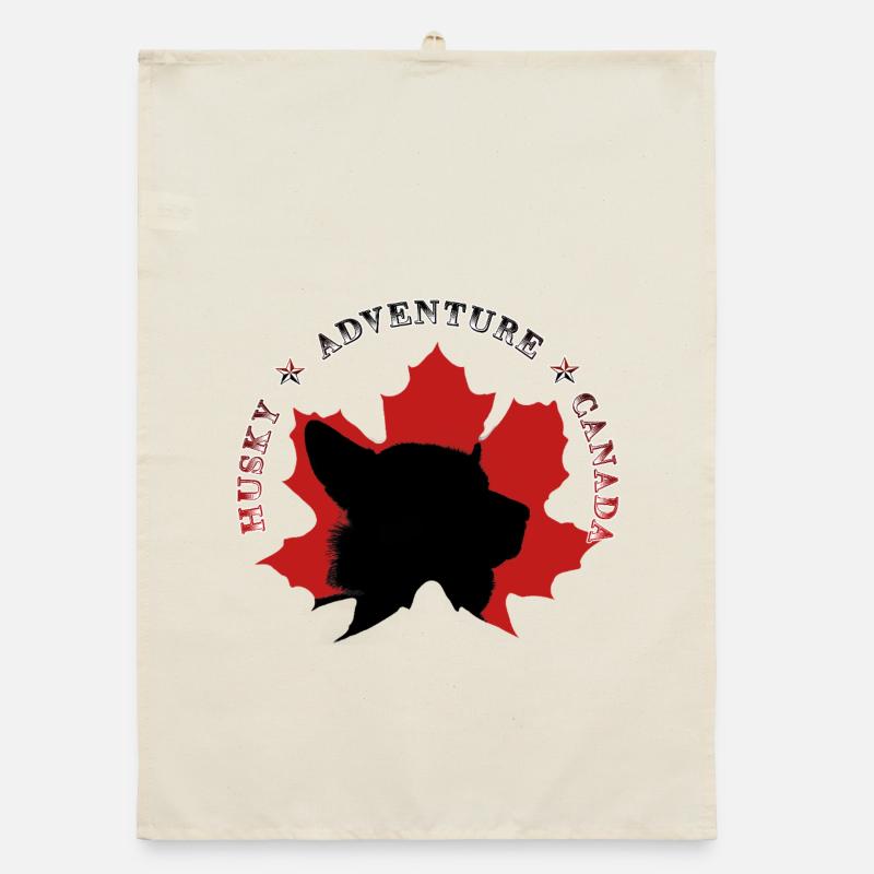 Chiens d'aventure sur Maple Leaf Canada Torchon bio