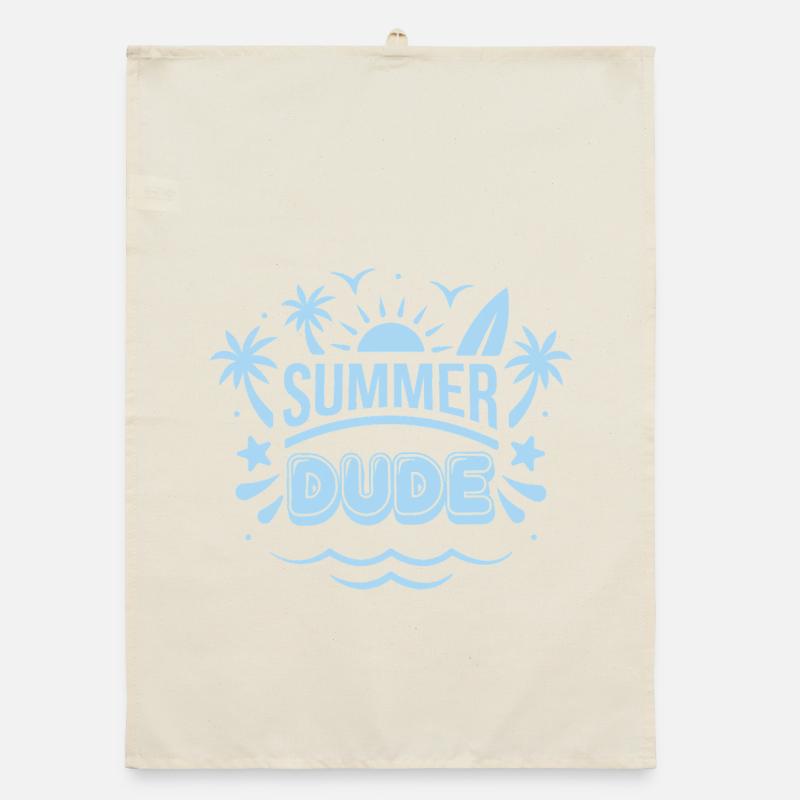 Sommer Dude Surf Logo Organic Geschirrtuch