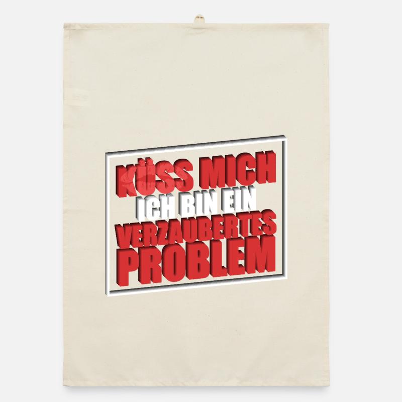 Küss mich ich bin ein verzaubertes Problem Organic Geschirrtuch