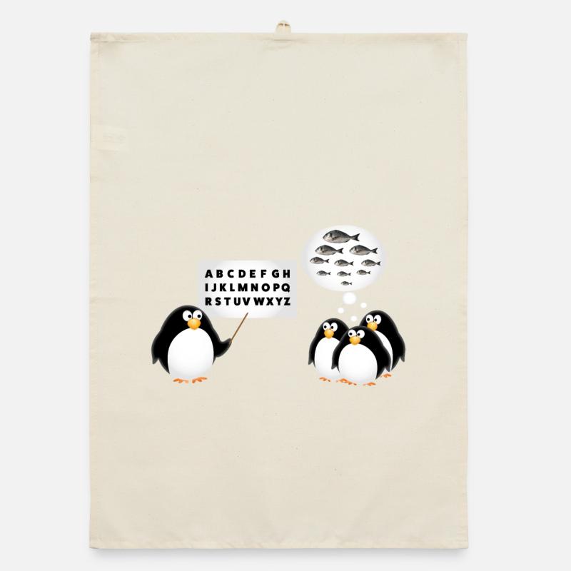 Schule - Pinguin Organic Geschirrtuch