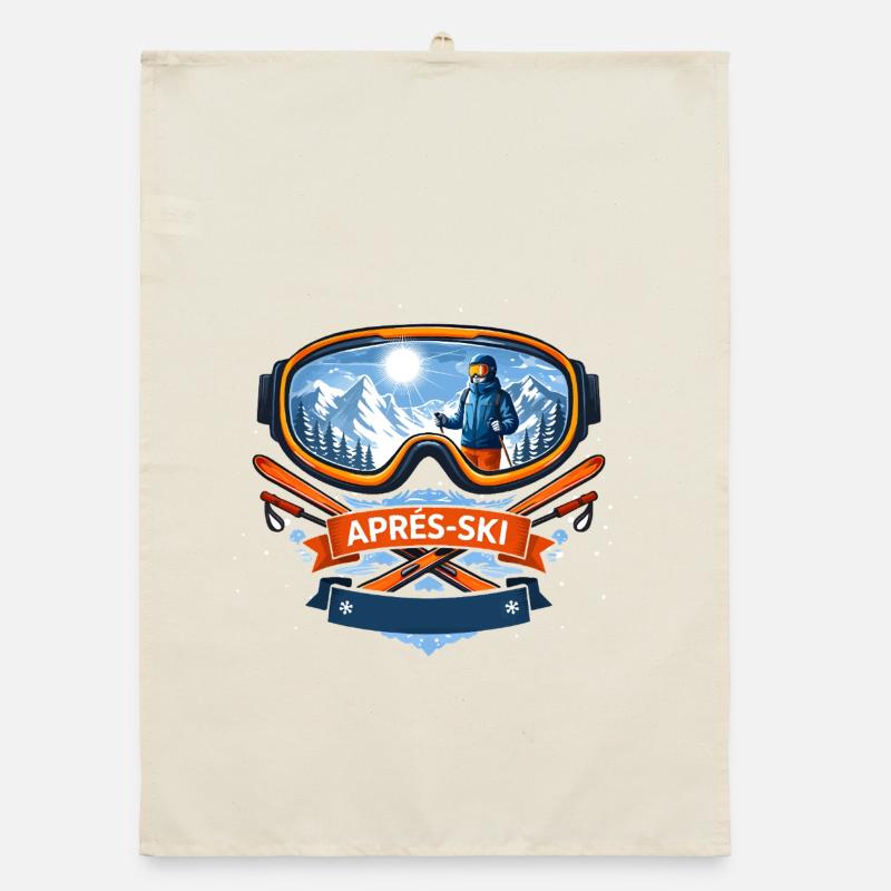 Apres Ski Comic Design Organic Geschirrtuch
