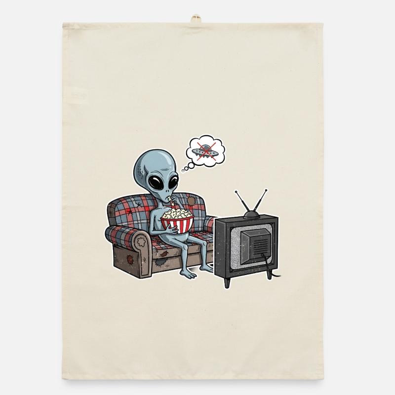 Alien Comic Lazy Gift Organic dish towel