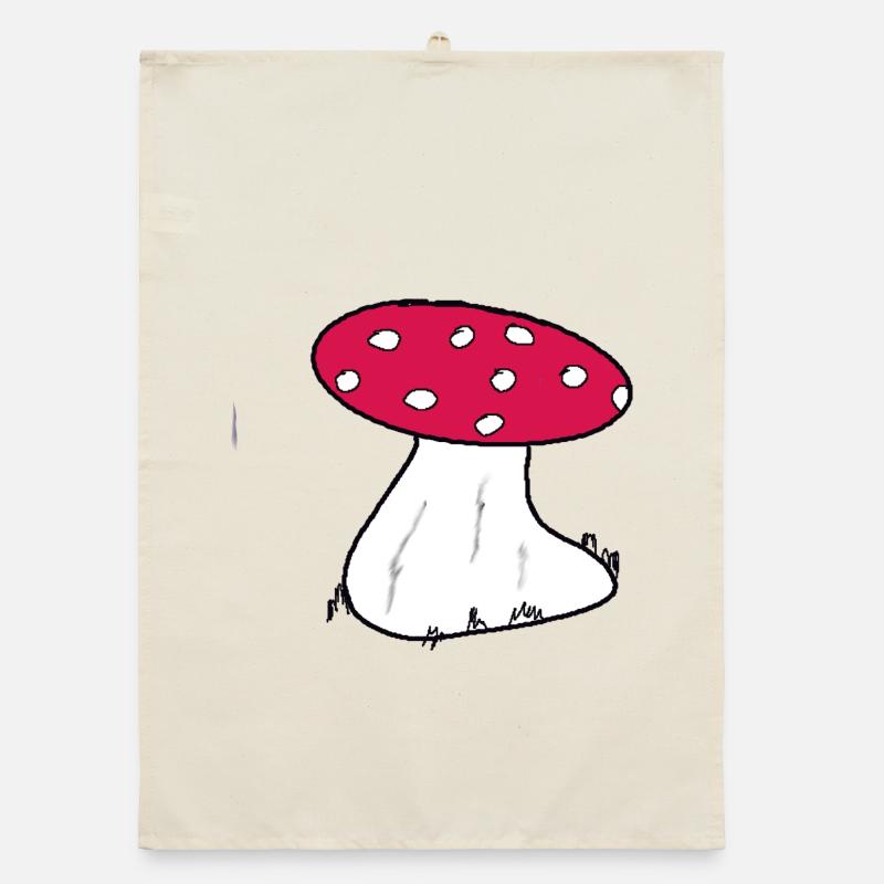 Red Toadstool Cartoon Pattern Organic dish towel