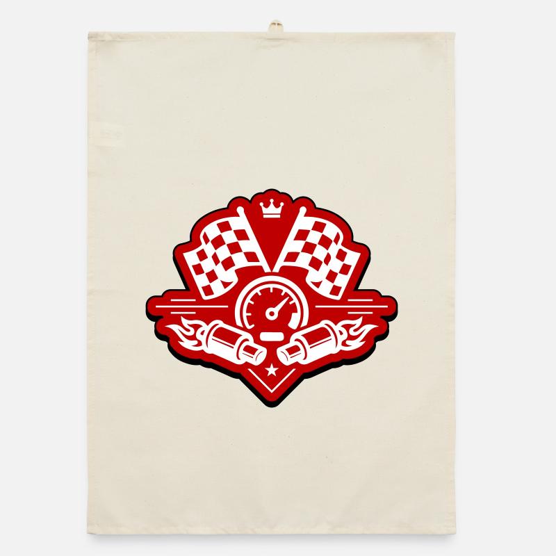 Drapeau de course, compteur de vitesse d'échappement Torchon bio