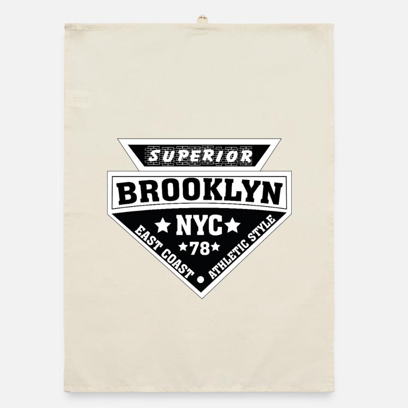 Brooklyn NYC Athletic Schild - Organic Geschirrtuch - Natur