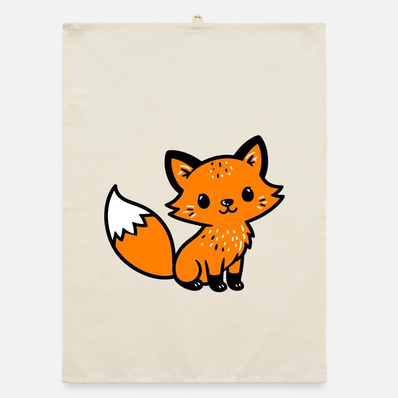 Fuchs Niedlich Comic Organic Geschirrtuch