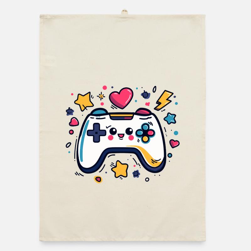 Colorful controller charm Organic dish towel