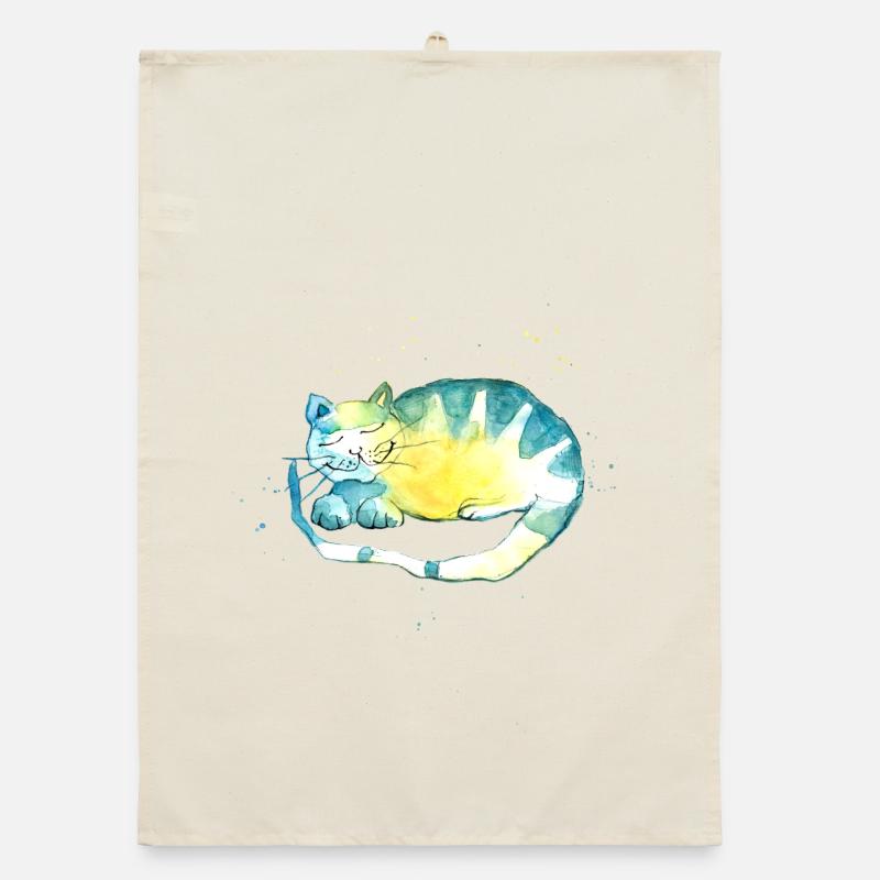 Sleeping cat. I have to think. Organic dish towel