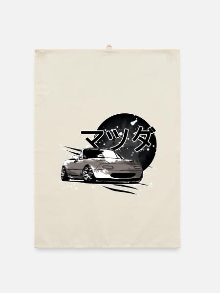 Japanese car Miata Mx5 gray - Organic dish towel - nature - Front