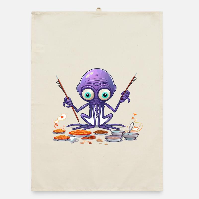 The Algae Octopus Chef Organic dish towel