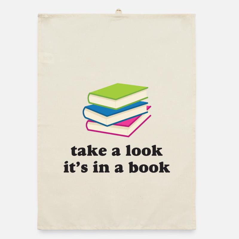 Take A Look, It's in a Book Organic dish towel