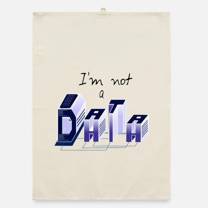 I am not a DATA - Organic dish towel - nature
