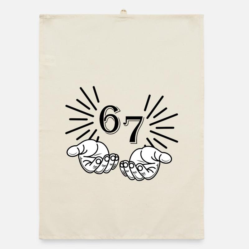 67 Meme Hands, Déclaration Virale Design Torchon bio