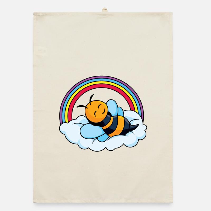 Sleeping bee on cloud Organic dish towel