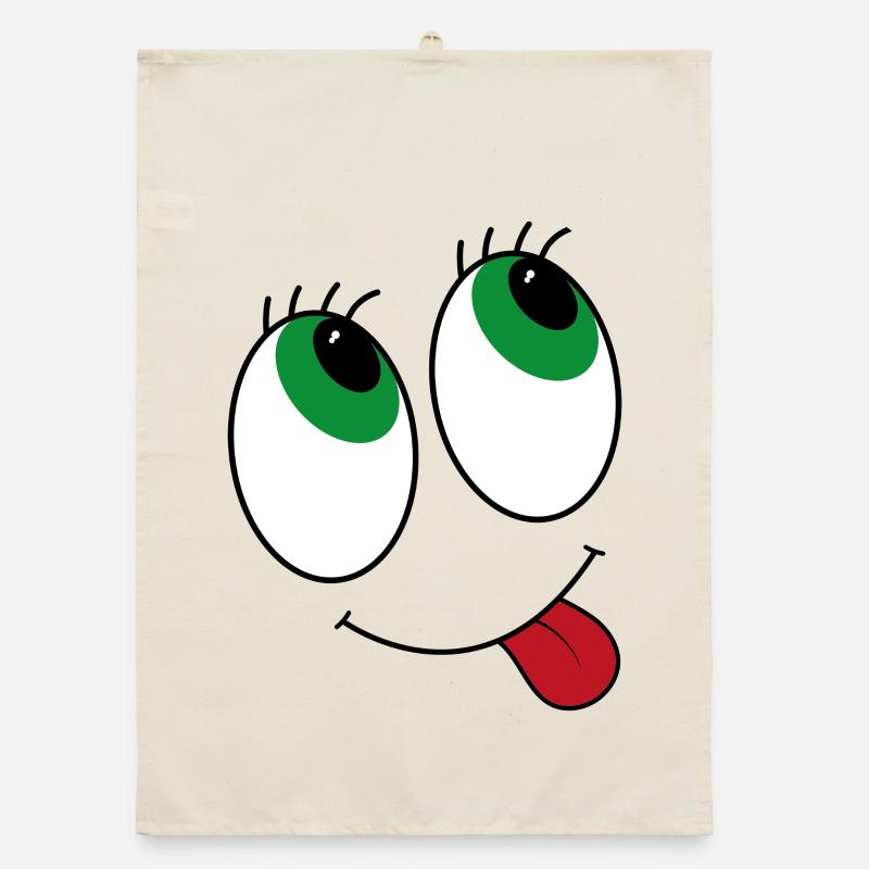 Comic-style eyes Organic dish towel