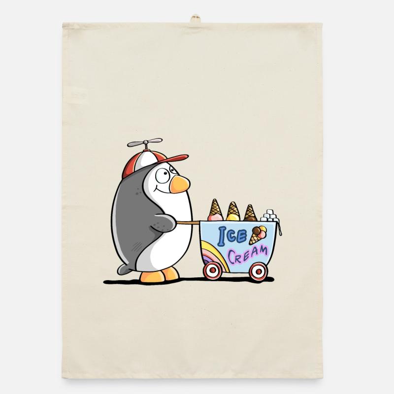 Pinguin Als Eisverkäufer - Eis Torchon bio