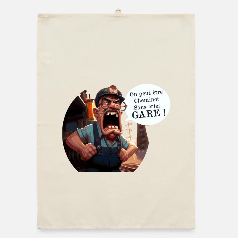 YOU CAN BE A RAILWAY WORKER WITHOUT WARNING! (train) Organic dish towel