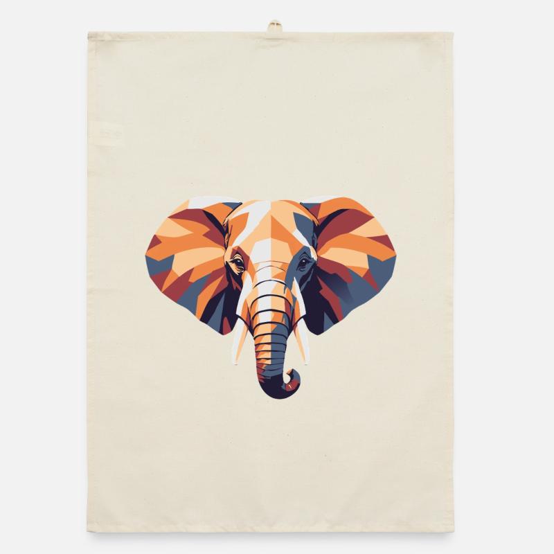 Elefant_farbe_poly - Torchon bio - nature