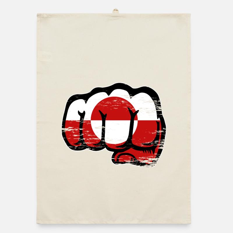 Poing du drapeau du Groenland utilisé Torchon bio