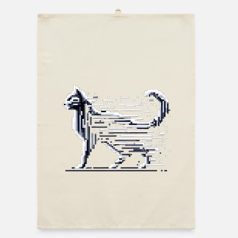 Pixel Cat Organic dish towel