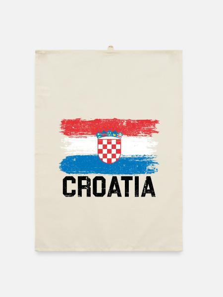Kroatien Flagge - Organic Geschirrtuch - Natur