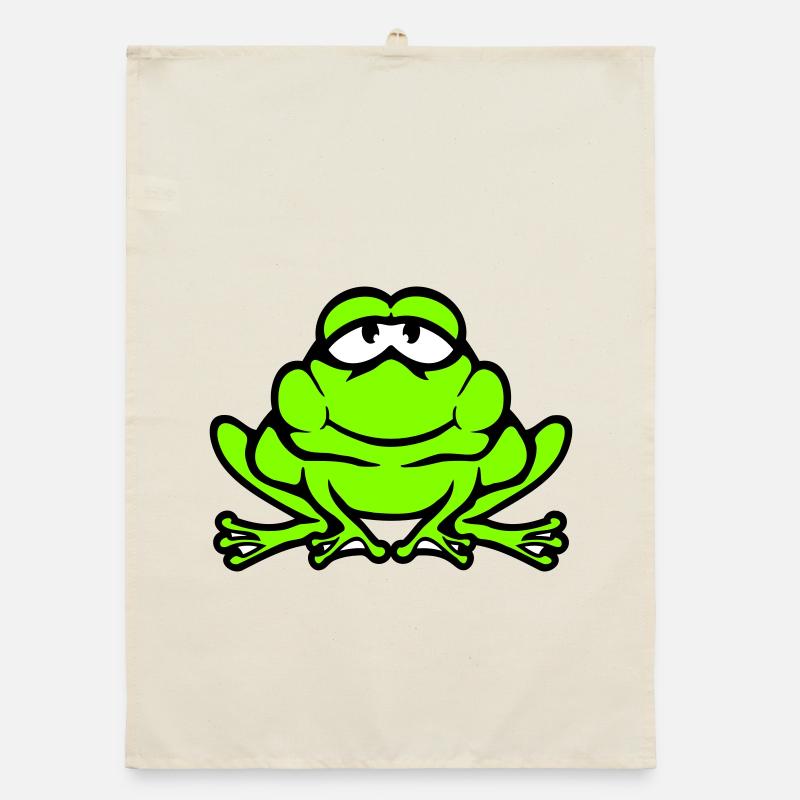 Frog Toad Smiles Funny Comic Happy Cool Organic dish towel