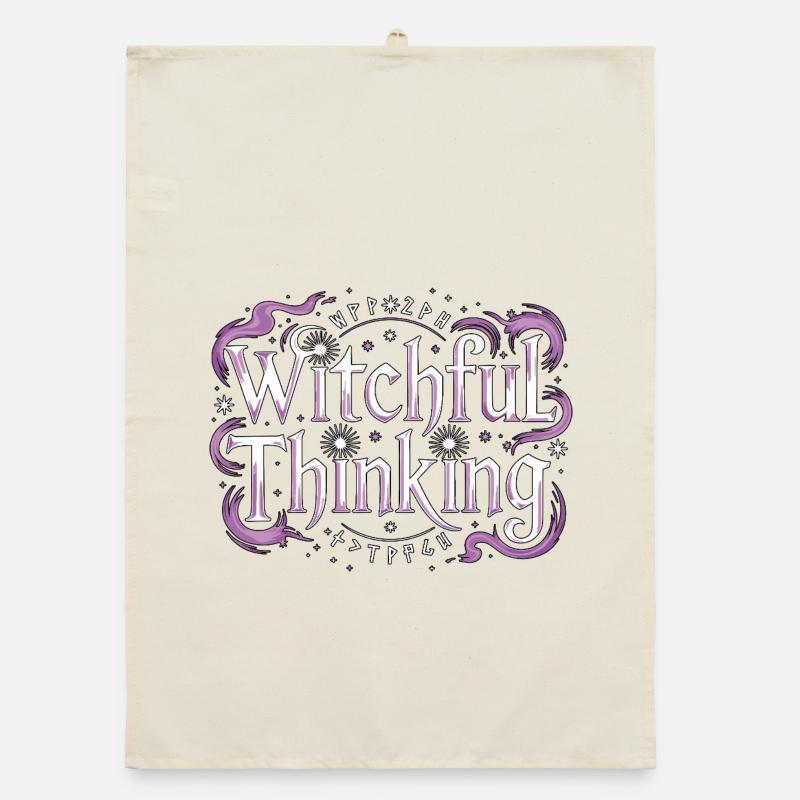 Witchcraft Witchful Thinking Loves Tarot Reading Organic dish towel