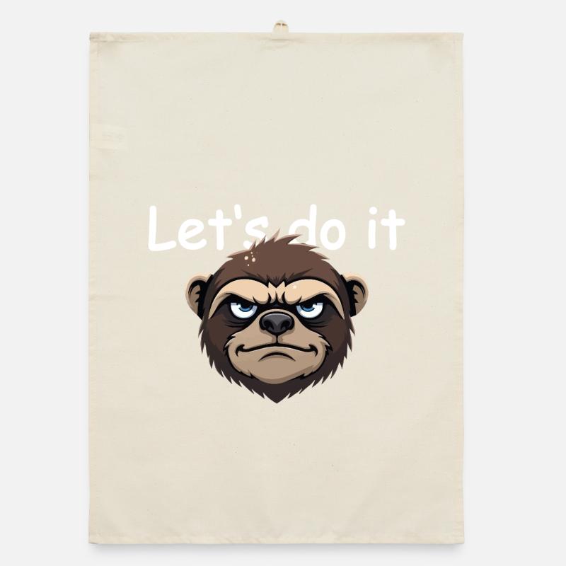 Sloth - let's do it Organic dish towel