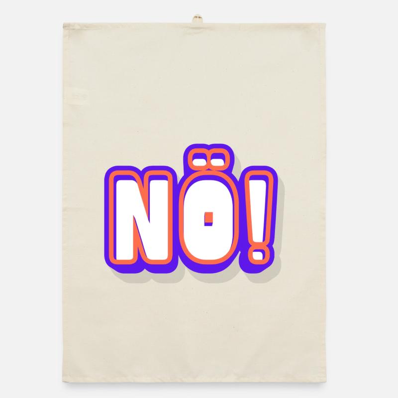 NO! Neon Pop Schriftkunst Organic Geschirrtuch