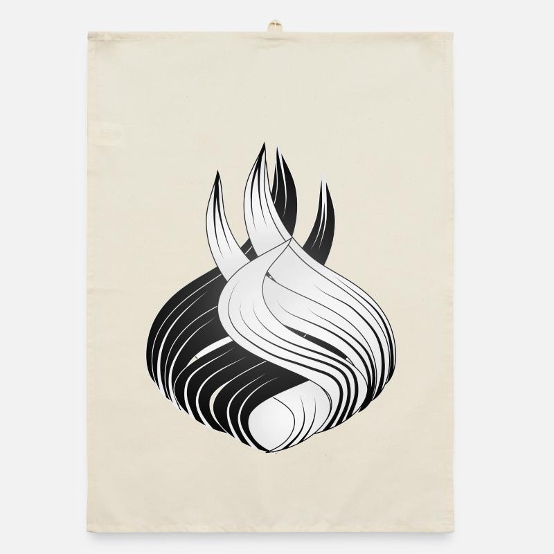 Abstrakte Formen – Dynamisches Schwarz-Weiß Design Organic Geschirrtuch