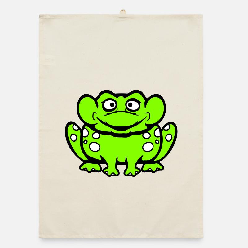 grenouille crapaud rire drôle idiot effronté assis bande dessinée Torchon bio