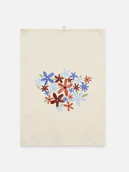 Aquarell Blumen - Organic Geschirrtuch - Natur - Vorne