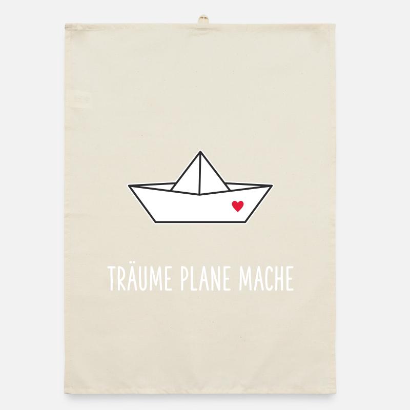 Träume Plane Mache Boot Herz Organic Geschirrtuch