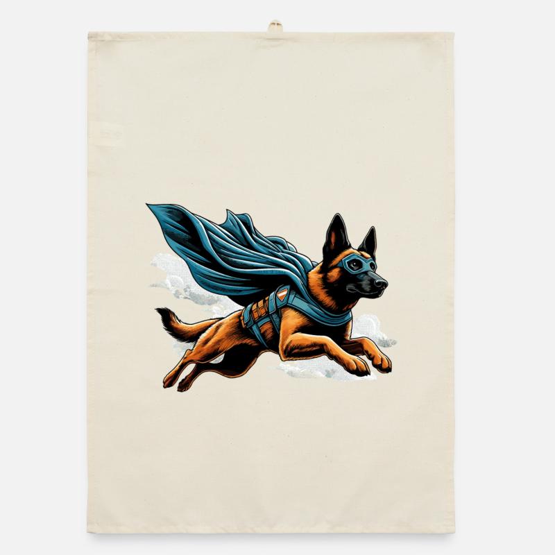 Super Dog Belgian Shepherd Cape Gift Organic dish towel
