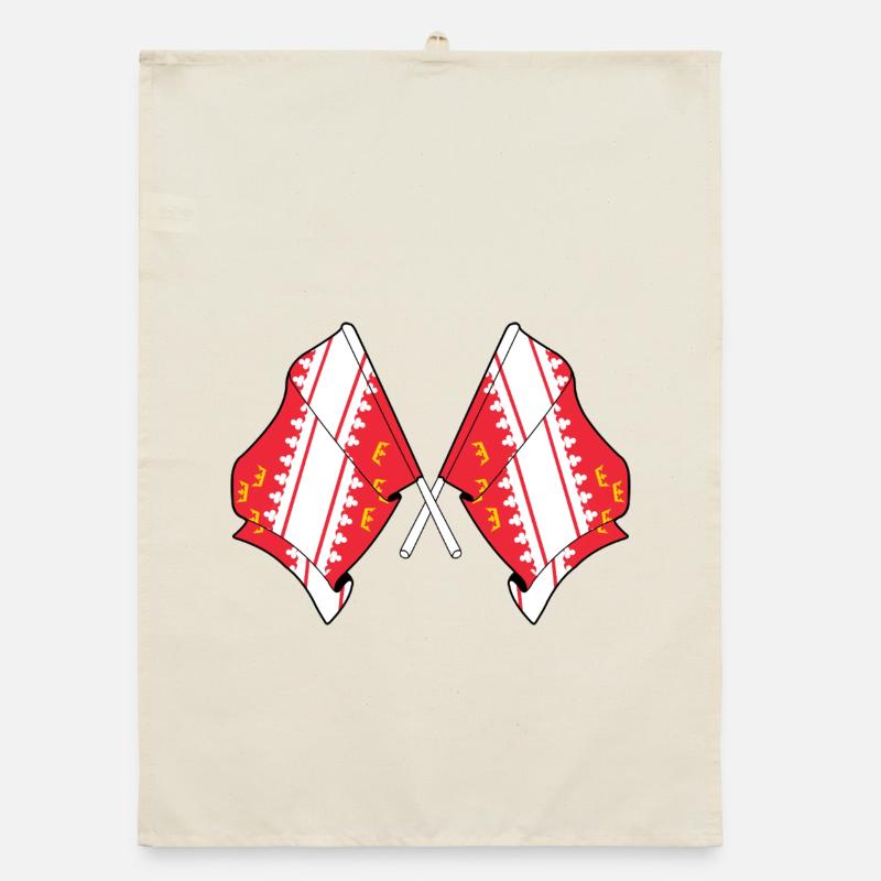 Drapeaux d’Alsace croisés Torchon bio