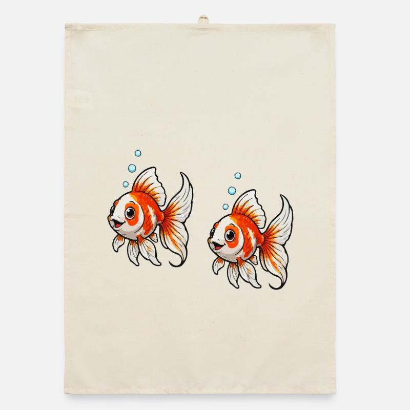 Goldfische Comic Organic Geschirrtuch