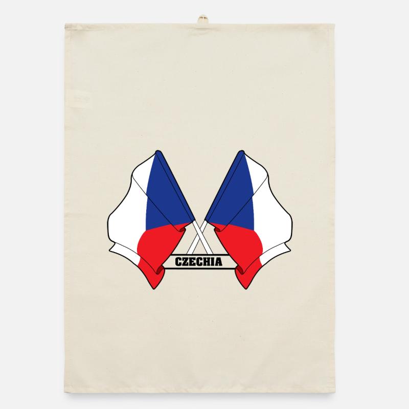 RÉPUBLIQUE TCHÈQUE – Drapeaux croisés Torchon bio