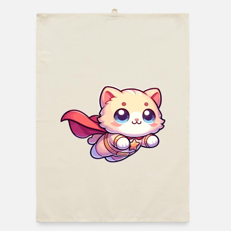 Superheld Katze Kätzchen Helden Mieze Organic Geschirrtuch