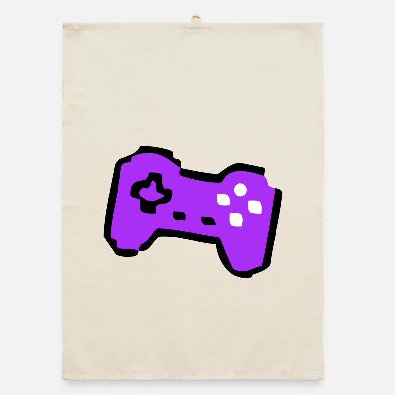  Schräger Retro Controller Gamer Organic Geschirrtuch