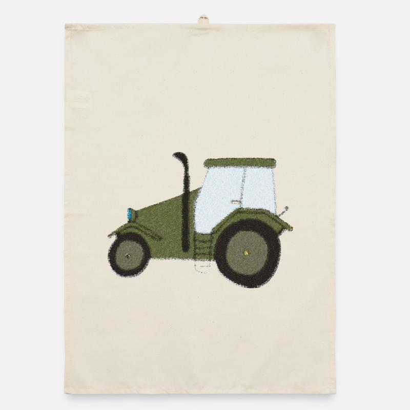 Tractor Oldtimer Impressionism Organic dish towel