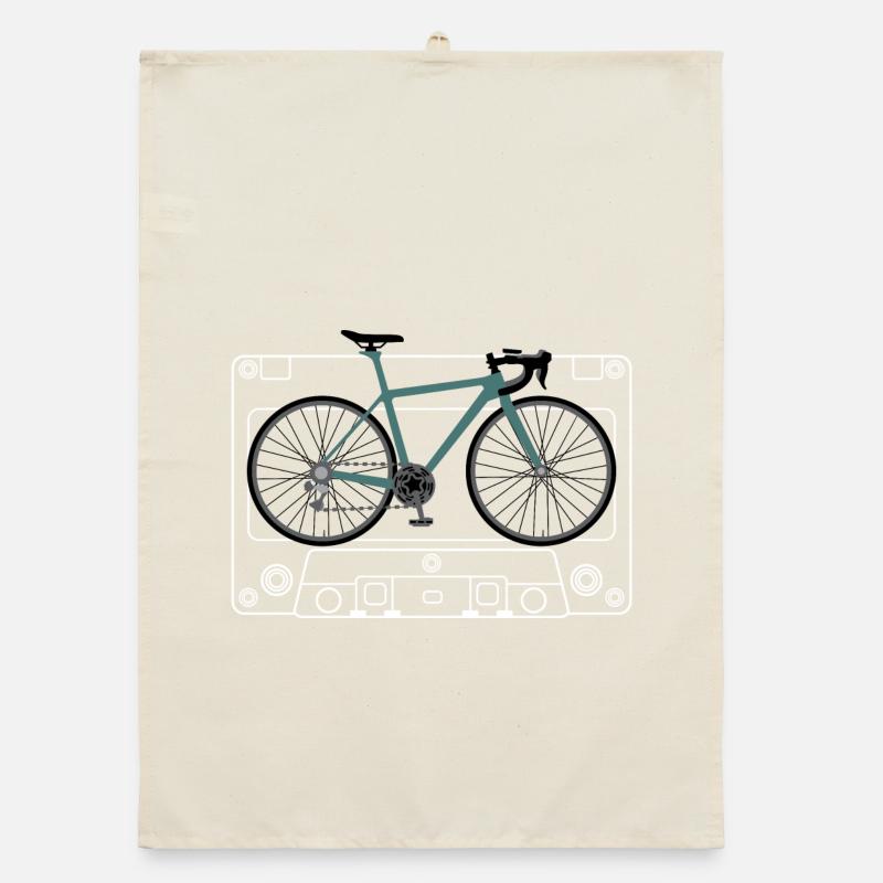 Impression de plan de vélo sarcelle Torchon bio