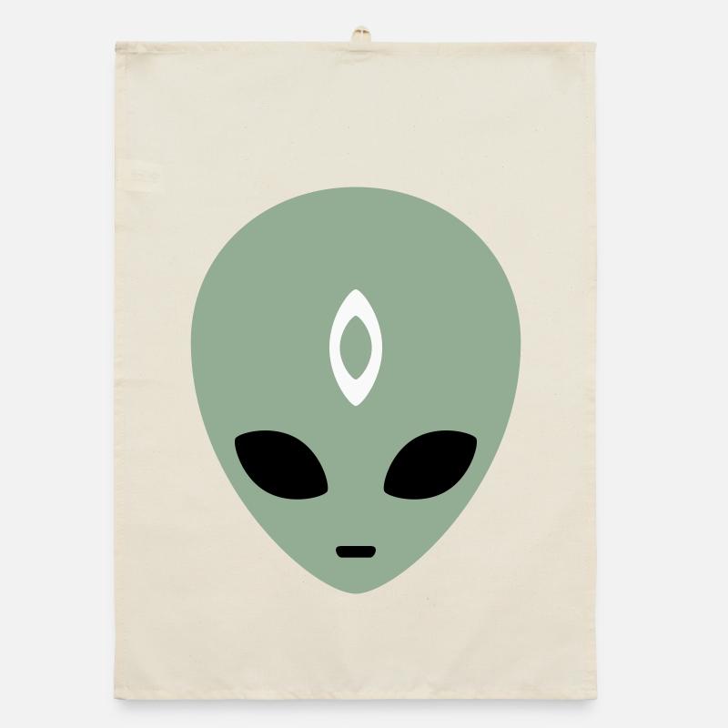 Alien Head Third Eye (three colours) Organic dish towel