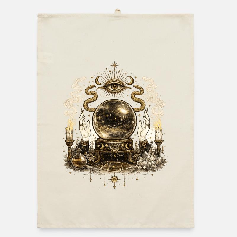 Balle de divination avec œil et bougies Torchon bio