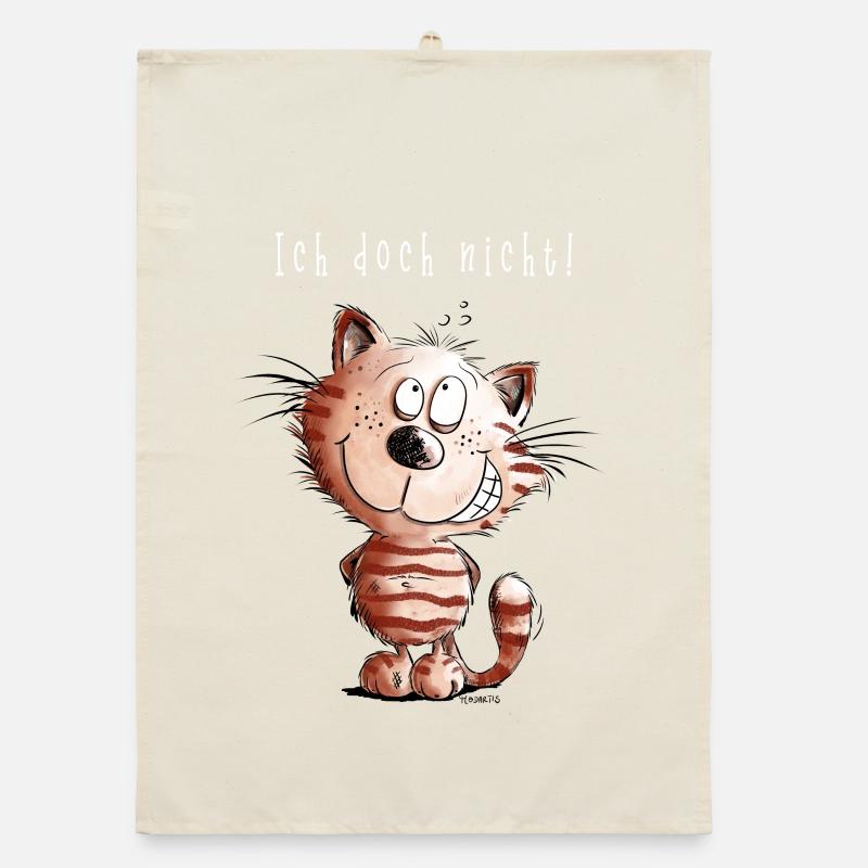 I do not cat I cat motif comic gift Organic dish towel