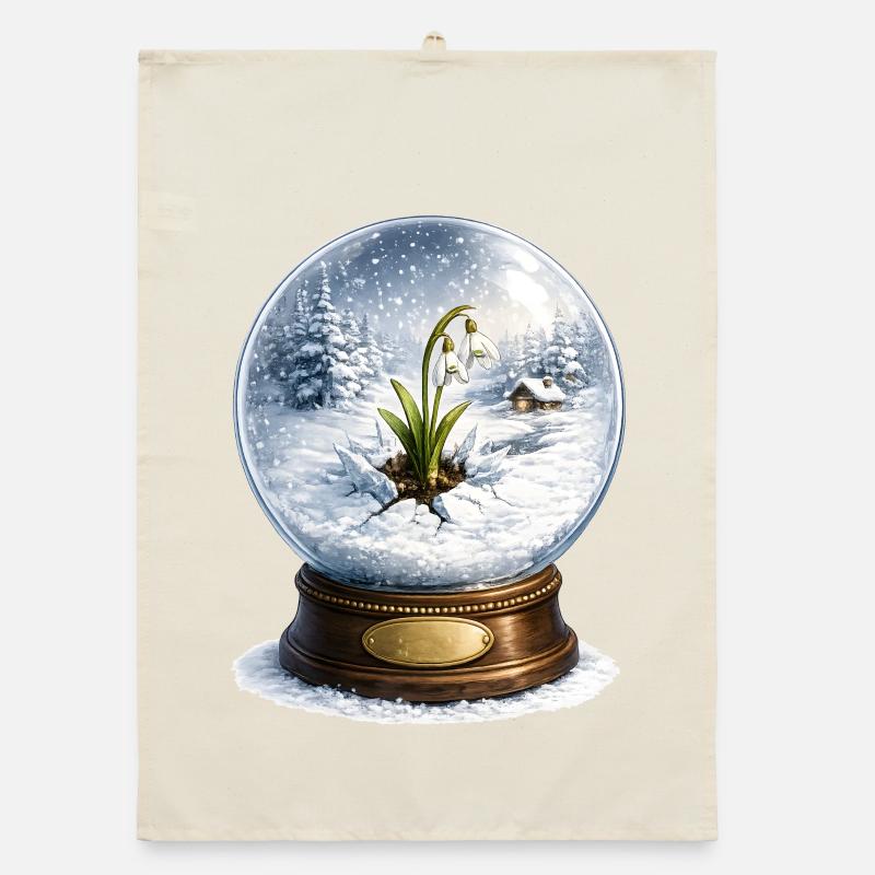 Schneeglöckchen durchbricht den Winter  Organic Geschirrtuch