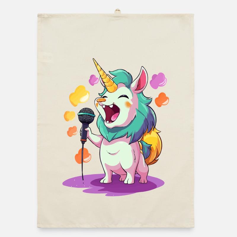 Singendes Einhorn Bühnenperformer Organic Geschirrtuch