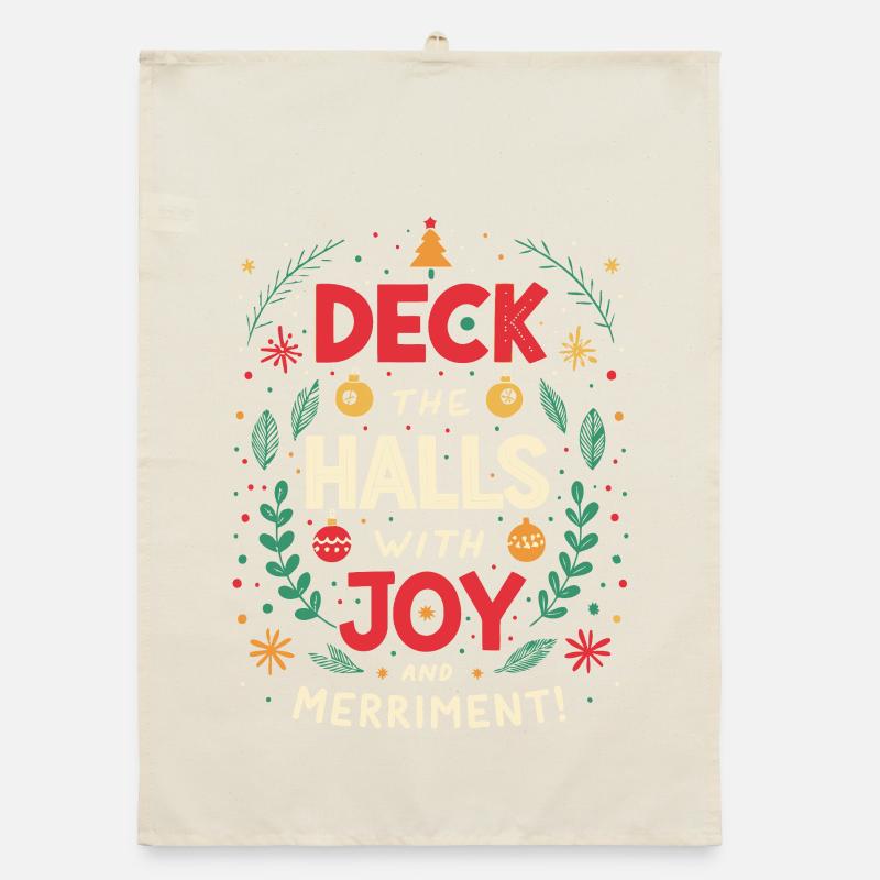 Deck the Halls with Joy Organic dish towel